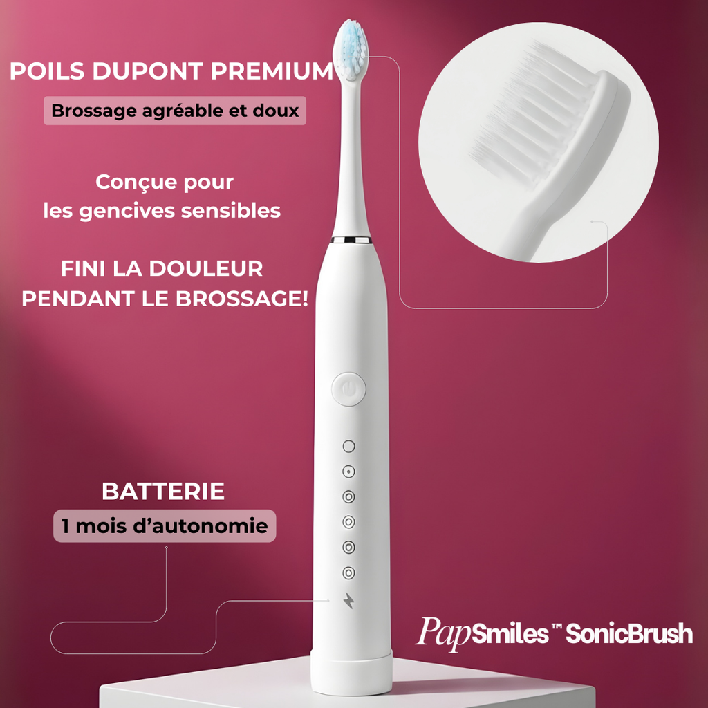 PAPSMILES SonicBrush™ Brosse à dents sonique